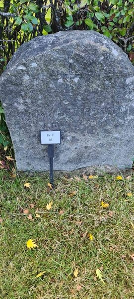 Grave number: M F   86