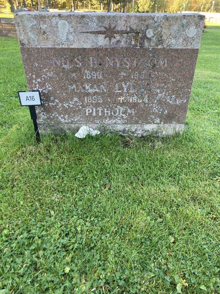 Grave number: 1 NA    16