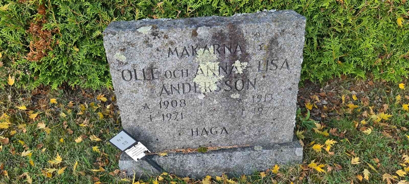 Grave number: M H   11, 12