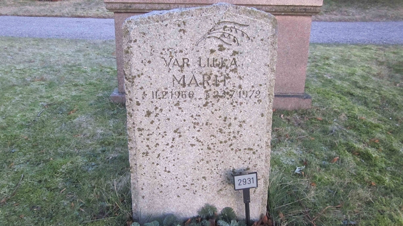 Grave number: KG H  2931