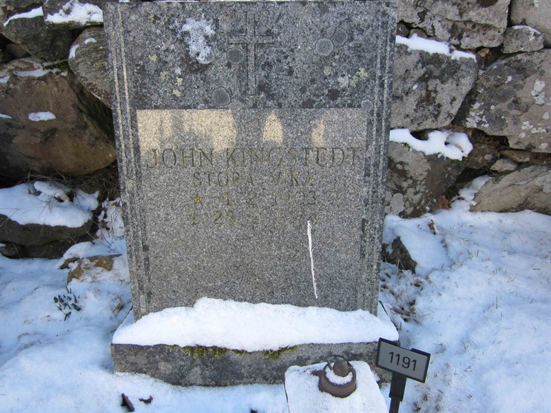 Grave number: KG E  1191