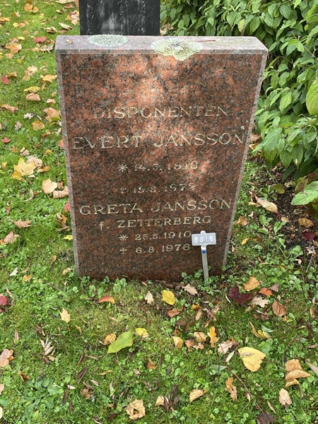 Grave number: 1 H   218