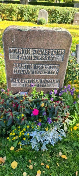 Grave number: M D   13, 14