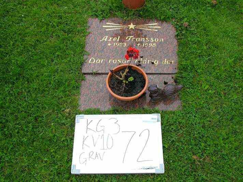 Gravnummer: 3 10    72