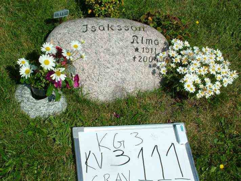 Gravnummer: 3 03   111