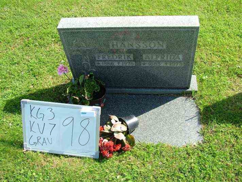 Gravnummer: 3 07    98