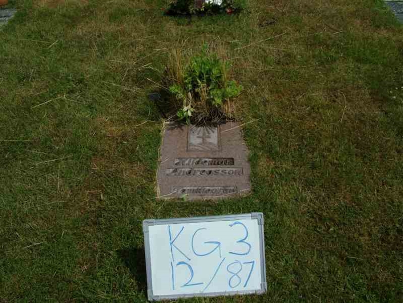 Gravnummer: 3 12    87