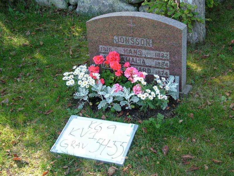 Grave number: 9 01    54-55