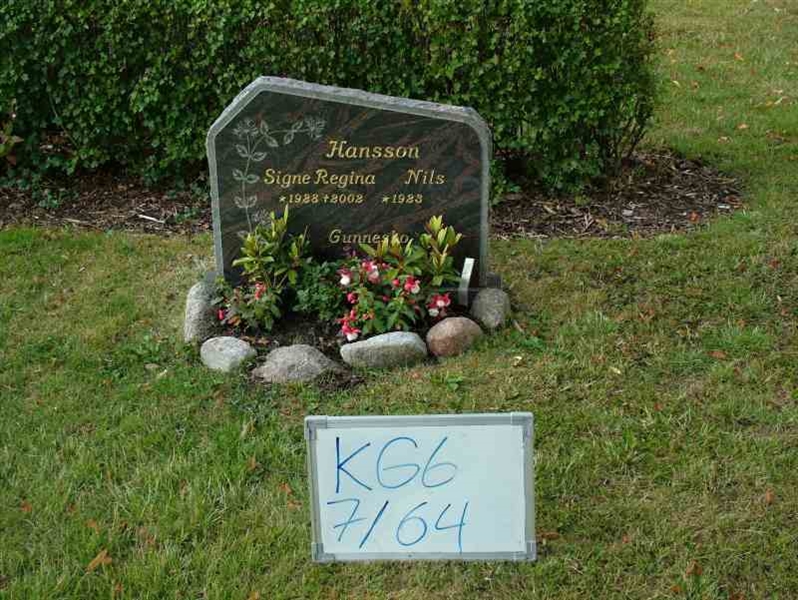 Grave number: 6 07    64-2