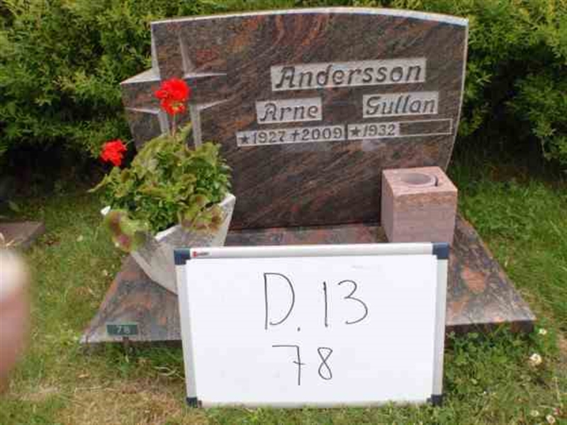 Grave number: 3 13    78
