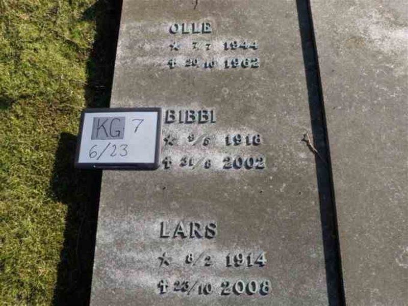 Grave number: 7 06    23-3