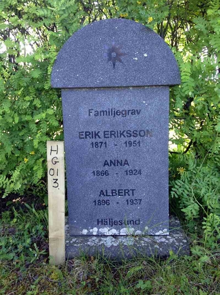Grave number: HG 01     3