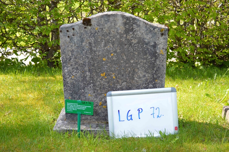 Grave number: LG P    72