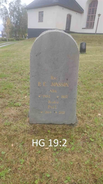 Grave number: HG 19     2