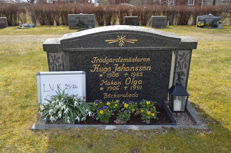 Grave number: LV K    25, 26