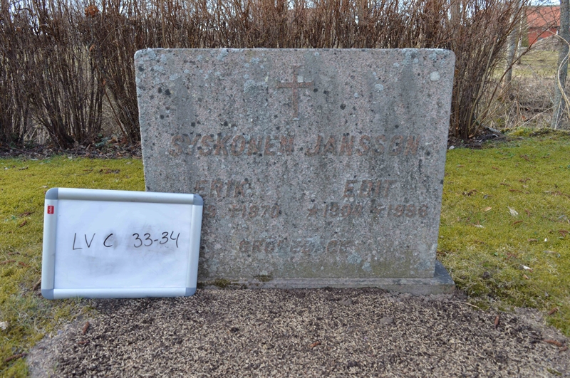 Grave number: LV C    33, 34