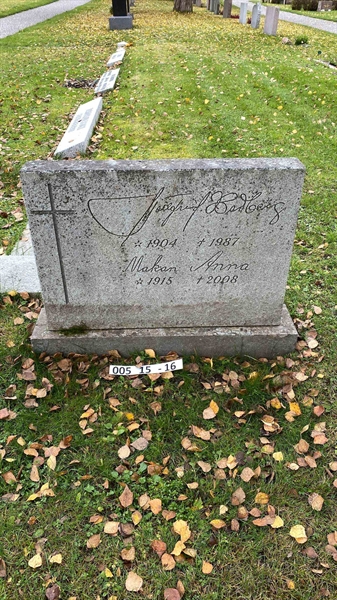 Grave number: 03 005    15-16