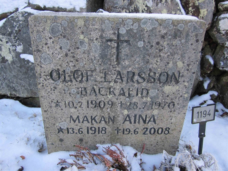 Grave number: KG E  1194