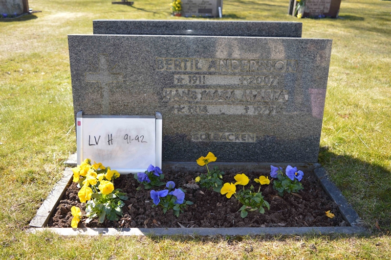 Grave number: LV H    91, 92