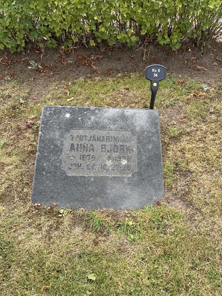 Grave number: 33 6    54