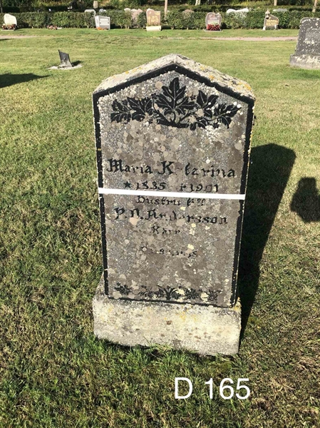 Grave number: AK D   165