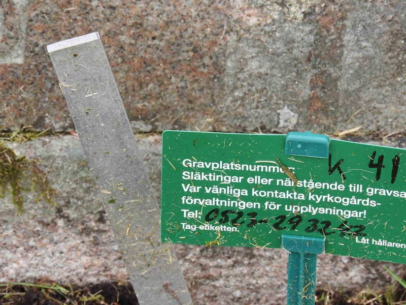 Gravnummer: BK K    41