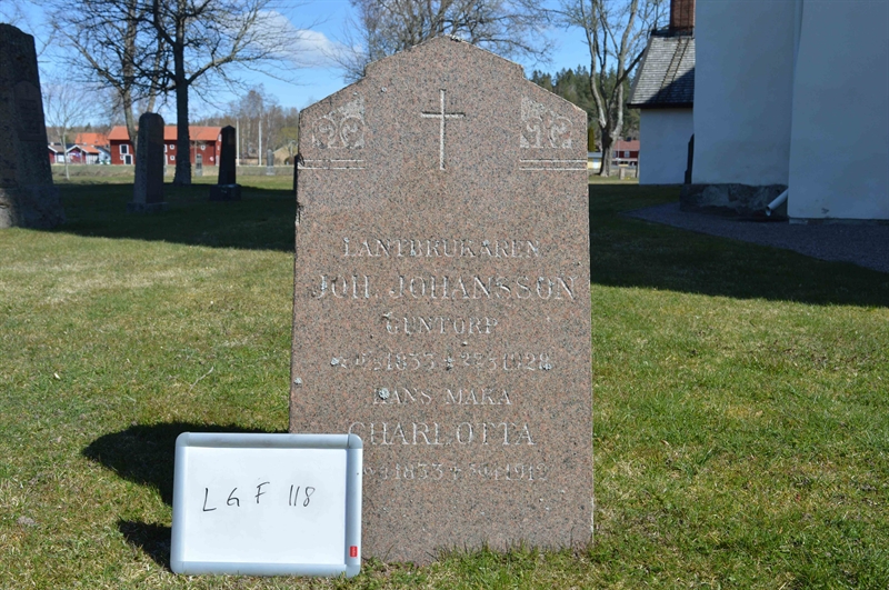 Grave number: LG F   118