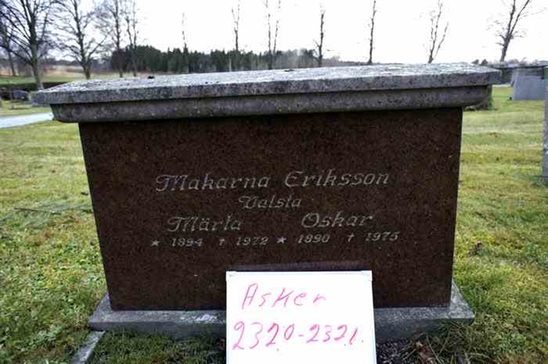 Grave number: 1 G  2320-2321