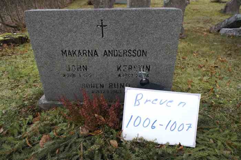 Grave number: 2 3  1006-1007