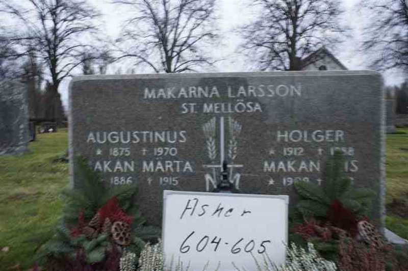 Grave number: 1 E   604-605