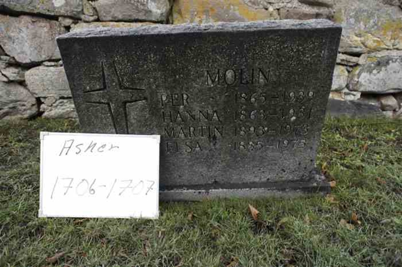 Grave number: 1 F  1706-1707