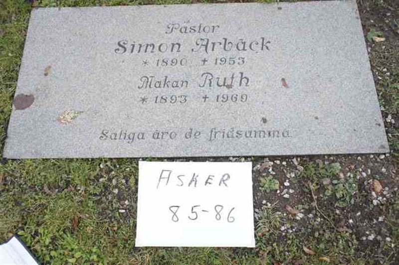 Grave number: 1 A    85-86