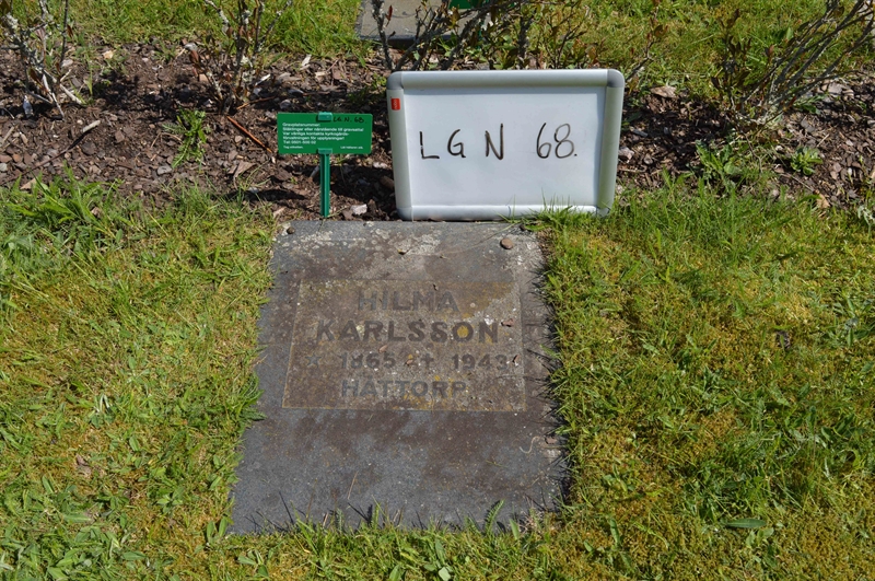 Grave number: LG N    68