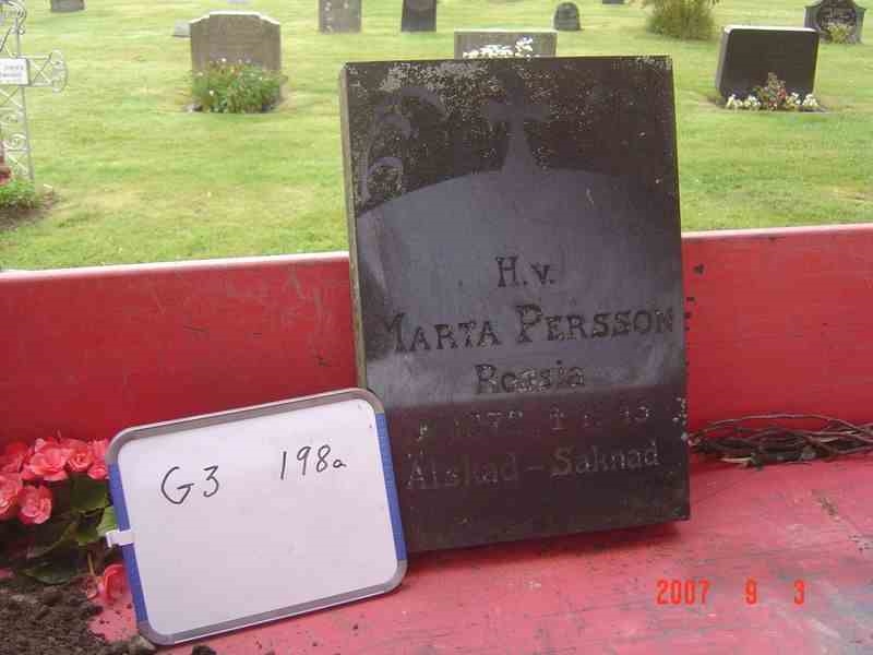 Grave number: D G 3   198a