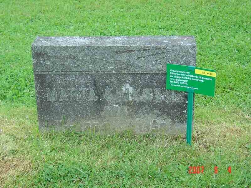 Grave number: D G 3   449a