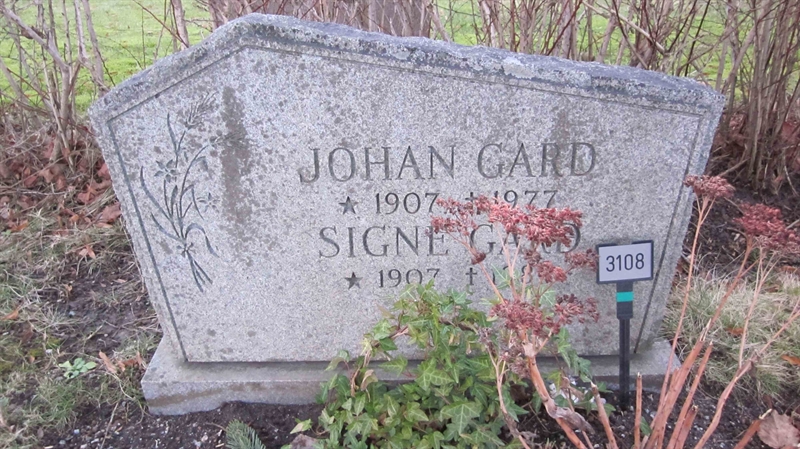 Grave number: KG H  3108, 3109