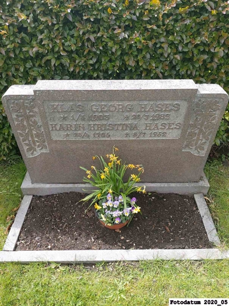 Grave number: 1 H F    87