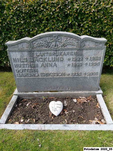 Grave number: 1 H B   186